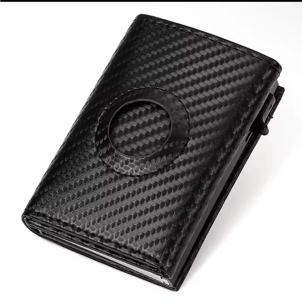 Men's Carbon-Texture Black Card Wallet